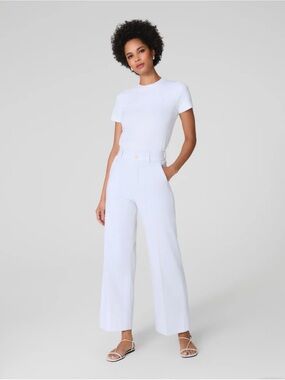 SPANX Supersmooth Stretch Twill Cropped Wide-Leg Pant. Petite Medium. NWT